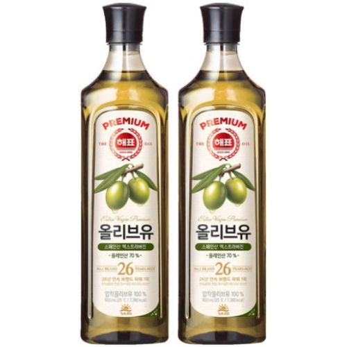 해표 압착 올리브유 900ml (2개)_이미지