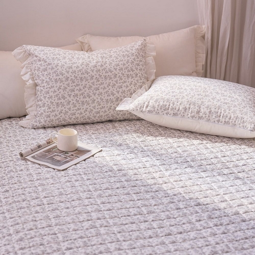 샤이닝홈 아밍 이터널가든 광목30수 면 밴딩 침대패드 (퀸 Q)_이미지