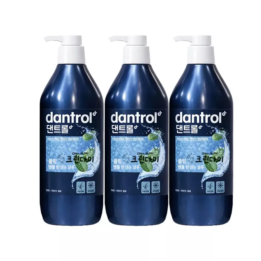 댄트롤 쿨링 멘톨 탄산수 샴푸 820ml (3개)_이미지