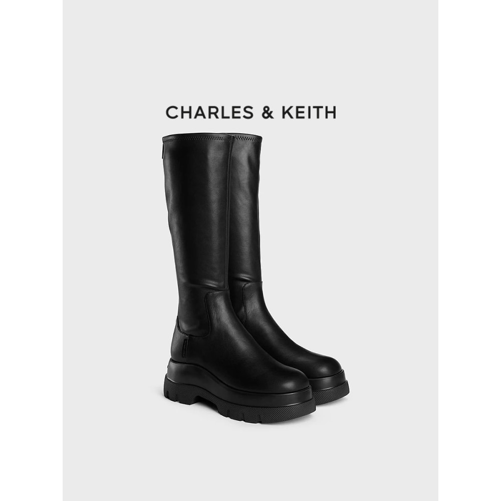 찰스앤키스 CHARLES KEITH 두꺼운 바닥 지퍼 부츠 2컬러 26년 CK1-90380188