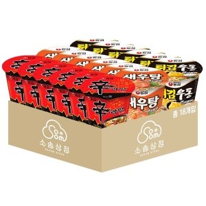 농심 신라면컵6개 + 새우탕컵6개 + 튀김우동컵6개_이미지