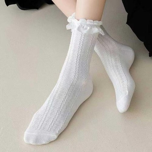 셀러허브 JHQRHPMQ_4B 발목 면양말 레이스 여름철 통기성 예쁜양말