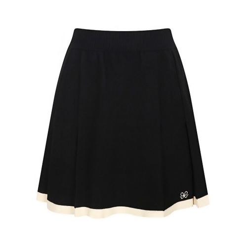 JJ지고트 배색 턱 플레어 니트 스커트 GNCP1SK511_D_이미지