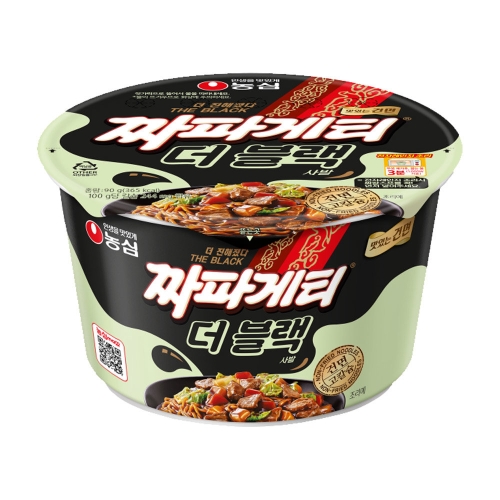 농심 짜파게티 더 블랙 사발 90g (16개)