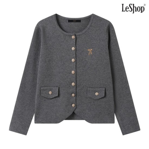 르샵 여성 리본 자수 라운드 니트가디건 DP3CK024A