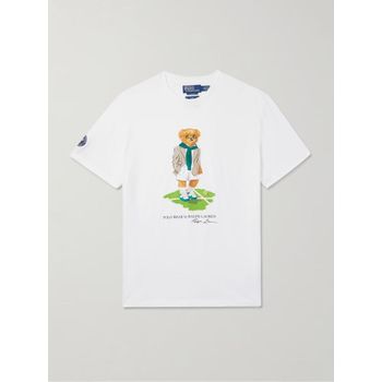 폴로 화이트 윔블던 프린트 티셔츠 151923706_이미지