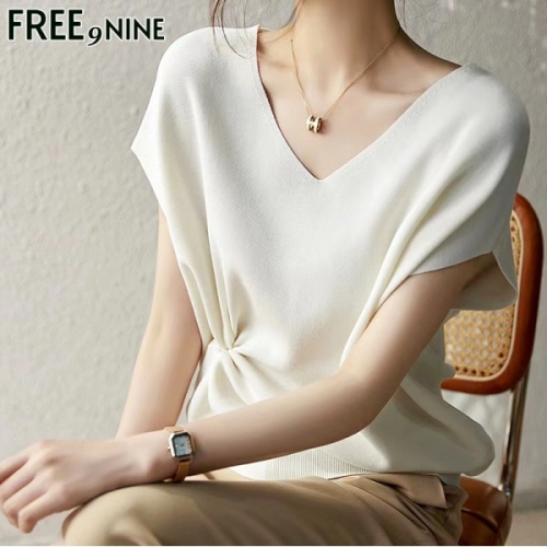 돌먼브이넥니트FRK41111A