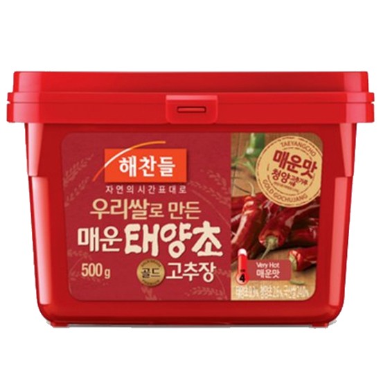 CJ제일제당 해찬들 100% 우리쌀 매운 태양초고추장 500g (4개)