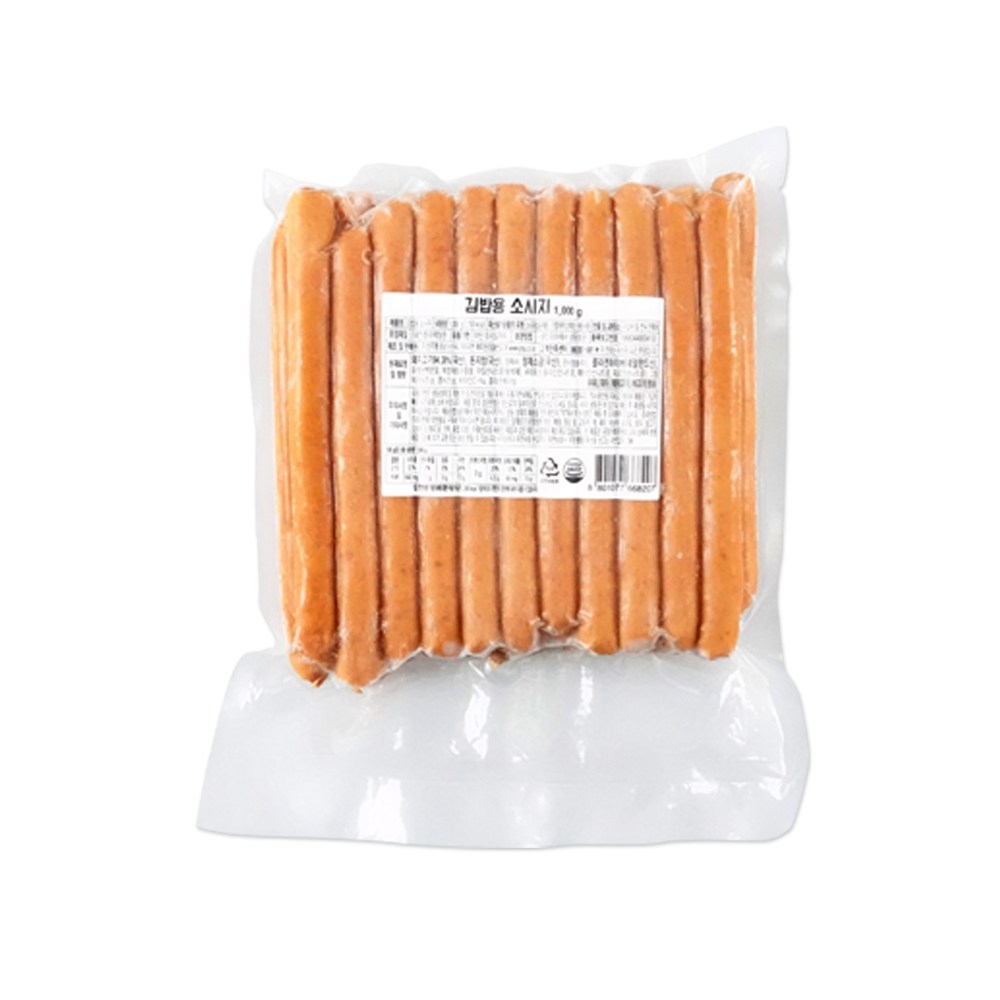 진주햄 코리원 진주햄 김밥용 소시지1kg 햄 캠핑 소세지 간식 (1개)