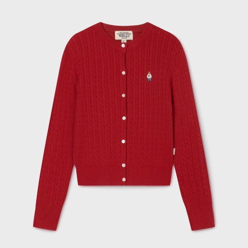 후아유 여성 Steve High Gauge Cotton Cable Cardigan WHCKG2325F_이미지