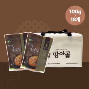  항아골 전통 발효 청국장 100g 18개 선물 포장 충주콩100