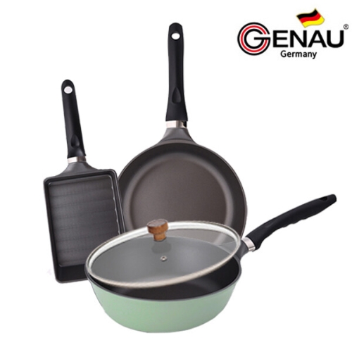 프로스 IH 티타늄코팅 프라이팬 4종B (팬28+궁중팬28+계란말이팬20+유리뚜껑)