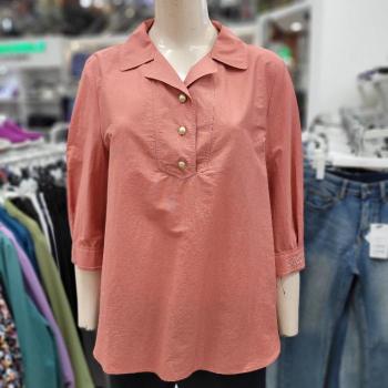 크로커다일레이디 DP01 소매자수반오픈블라 소식단추포인트반오픈카라블라우 S35131469