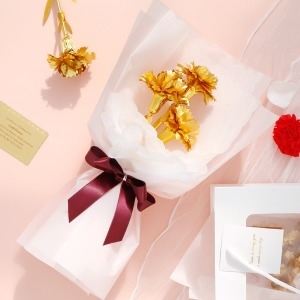 24k 골드 도금 금카네이션 꽃다발 세트