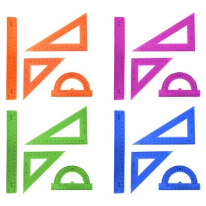 블루마토 20cm 자 삼각자 각도기 4종세트 RSP003_이미지