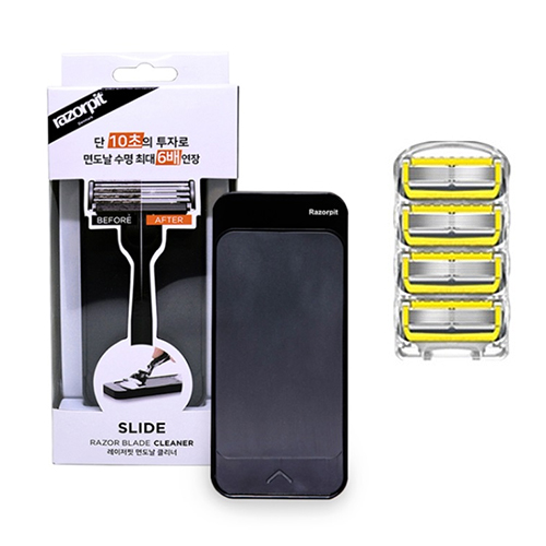 질레트 퓨전 프로쉴드 옐로우 면도날 + 레이저핏 (4개)_이미지