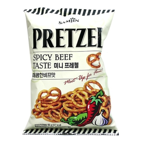 삼진씨앤에프 미니 프레첼 매콤한 비프맛 85g (3개)_이미지
