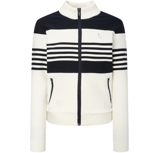 헤지스골프 로고 스트라이프 스트레치 집업 니트 WWSW4C222N3_이미지