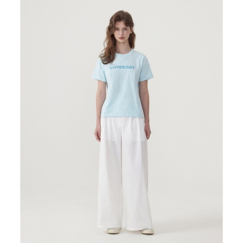 커버낫 우먼 쿨 코튼 쿠퍼로고 티셔츠 스카이 블루 CO2502ST70SB 1088208_이미지