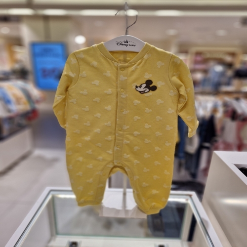 디즈니베이비 아가방 봄 전판 미키 포인트 JQD 옐로 우주복 79R517505YW_이미지