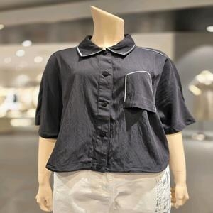스티치 배색 카라 블라우스 B1G25WBL590