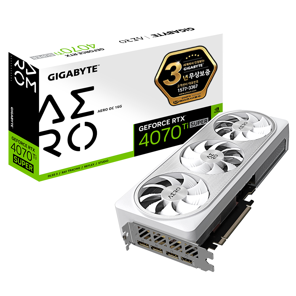 GIGABYTE 지포스 RTX 4070 Ti SUPER AERO OC D6X 16GB 제이씨현
