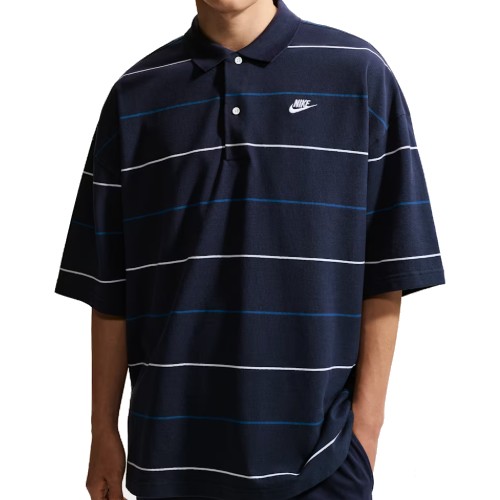 나이키 클럽 오버사이즈 스트라이프 폴로 IF0737-451 (병행)_이미지
