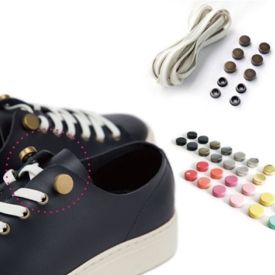 스터드레이스 매듭 없는 단추 라텍스 운동화끈_이미지