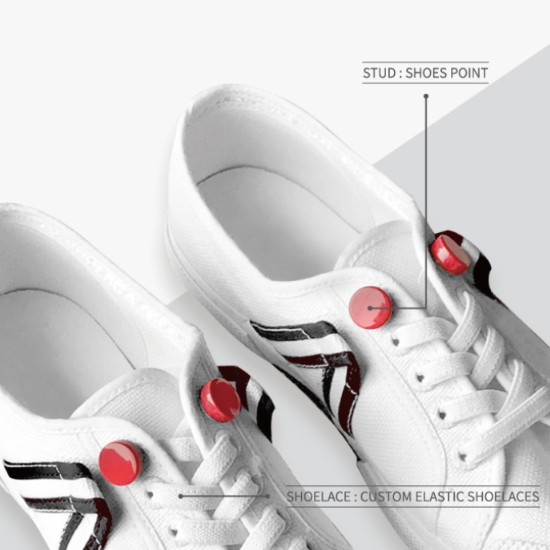 스터드레이스 매듭 없는 단추 라텍스 운동화끈_이미지