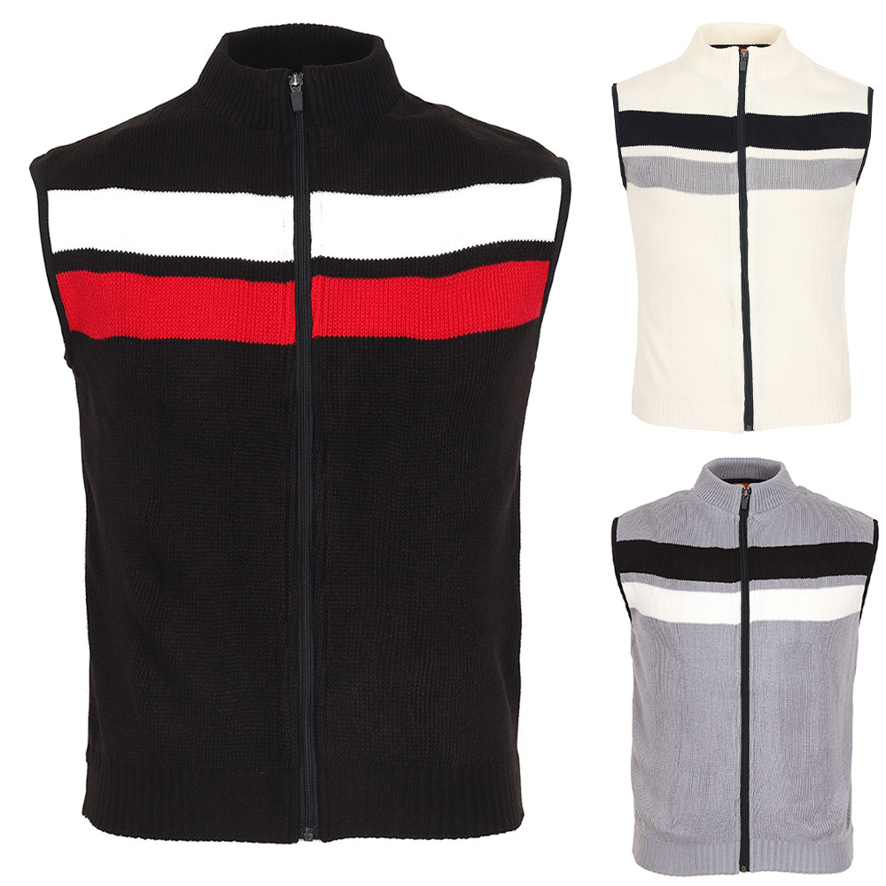 김영주골프 니트 스판 베스트 집업 골프 조끼 KNFMCA03_이미지