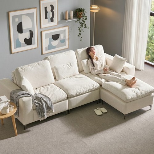 서광퍼니처 세인트블랑 라포 구스 스윙 모듈 아쿠아텍스 이지클린 패브릭 소파 4인용_이미지