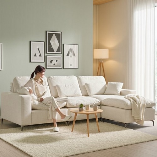 서광퍼니처 세인트블랑 라포 구스 스윙 모듈 아쿠아텍스 이지클린 패브릭 소파 4인용_이미지