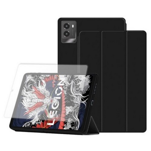 칸탐 레노버 Y700 3세대 가죽 커버 케이스+강화유리 액정보호필름 세트