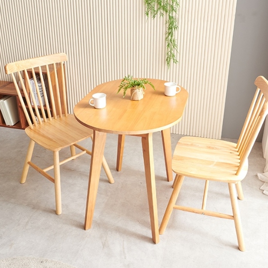 BIF보루네오 앳홈 위즈 원목 식탁 800 (의자2개)