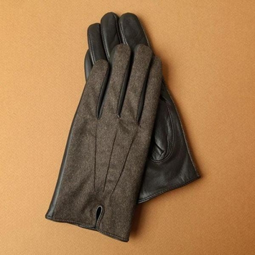 KING 헤링본 배색 가죽 장갑 2color W7AE8CD