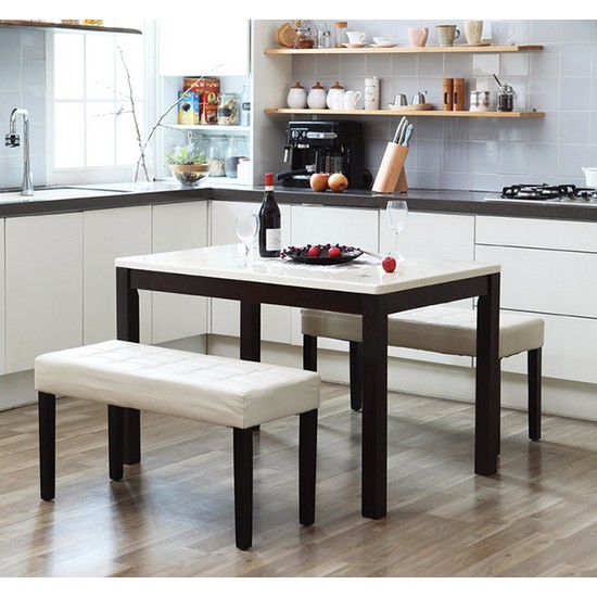 베스트리빙 캘빈에코 대리석 식탁 1150 (벤치2개)