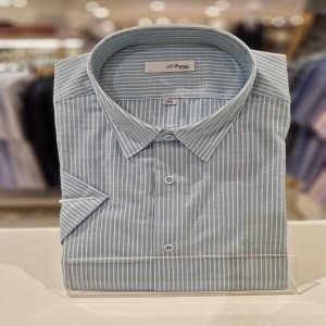 ST듀퐁 듀폰 25년 핏 구김없는 줄무늬 반팔 와이셔츠 SE5MM21HS313SMI 35258534_이미지