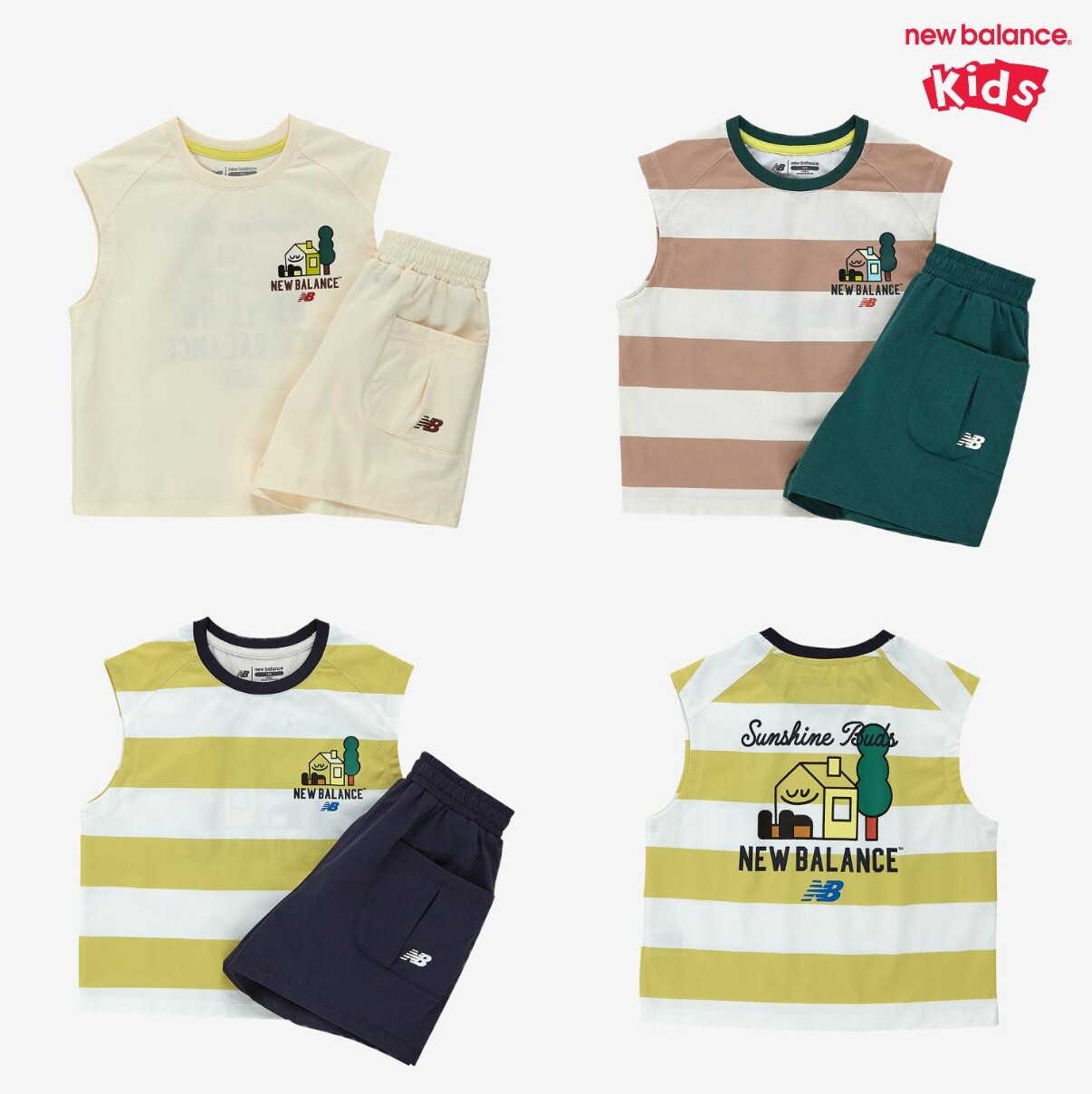 키즈 스트라이프 나시반바지 셋업 B1 NK9YG2552U 35 64 AH