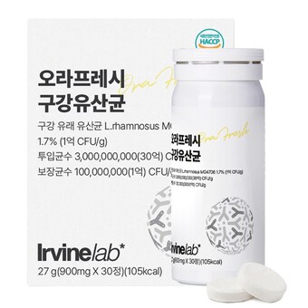 메디오젠 어바인랩 오라프레시 <b>구강</b><b>유산균</b> 900mg 30정