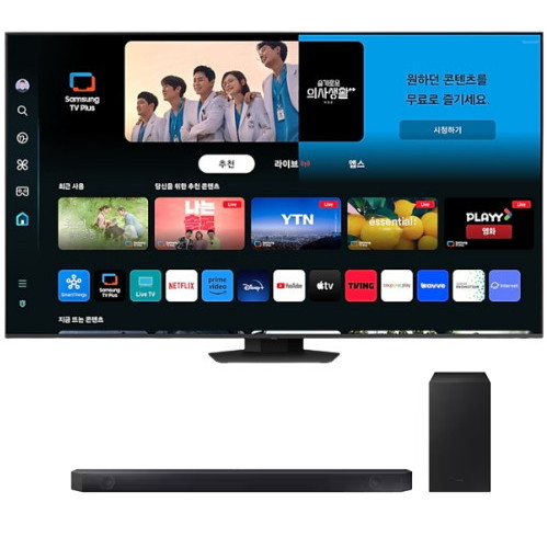 삼성전자 QLED KQ75QD83AFXKR (스탠드+사운드바, HW-Q60C)