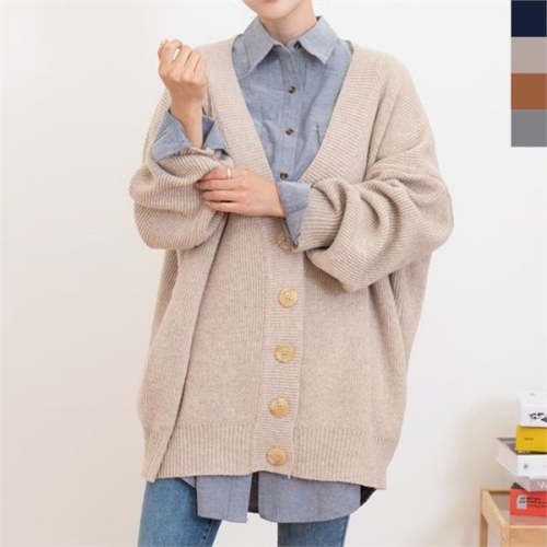  셀러허브라이프샵 오노마 ONM 여자 소장가치 가을 아우터 빅사이즈 오버핏 가디건 8649881