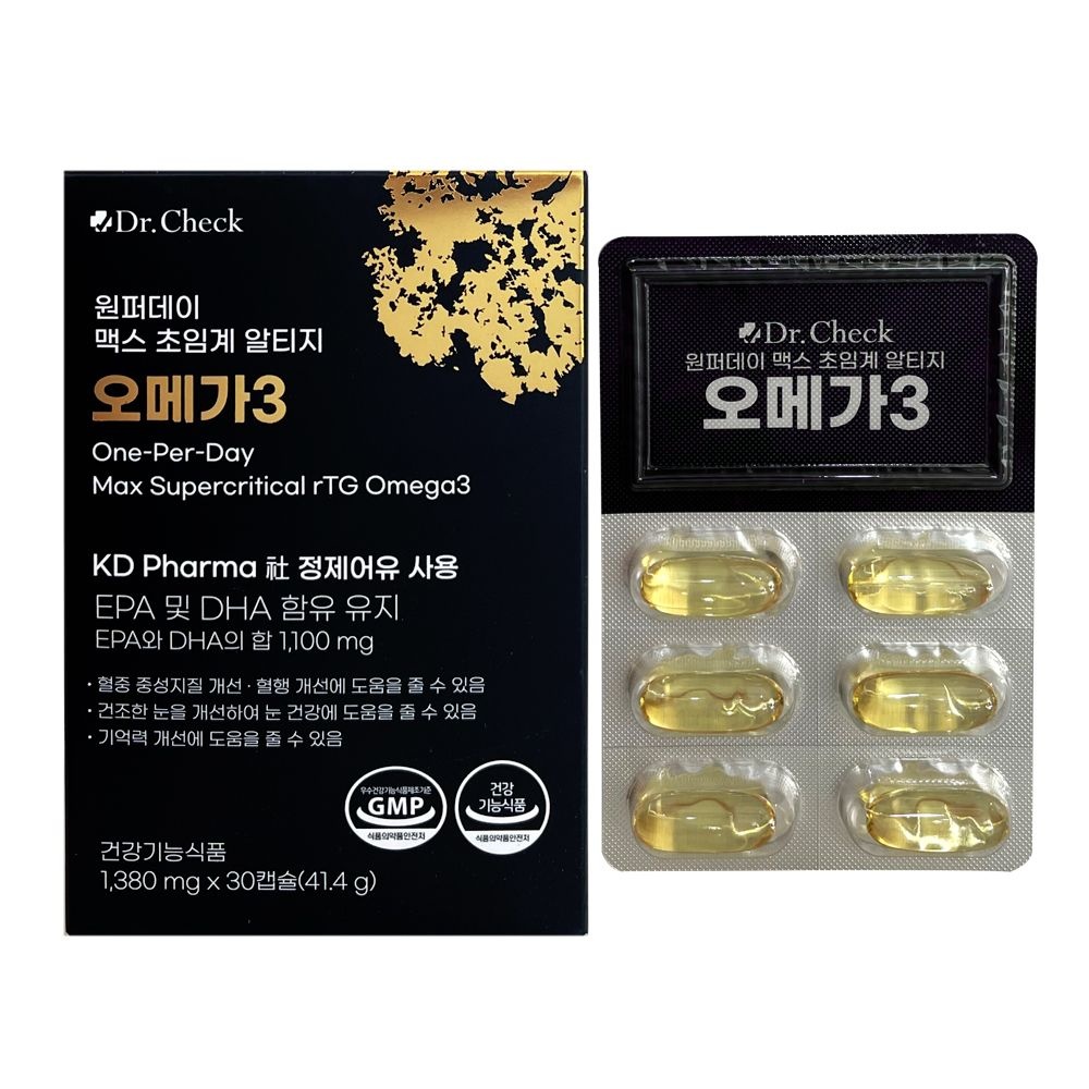  닥터체크 원퍼데이 맥스 초임계 알티지 오메가3 30캡슐 [1개]