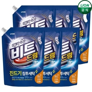 진드기 액체 세탁세제 드럼용 2L 파우치 6개
