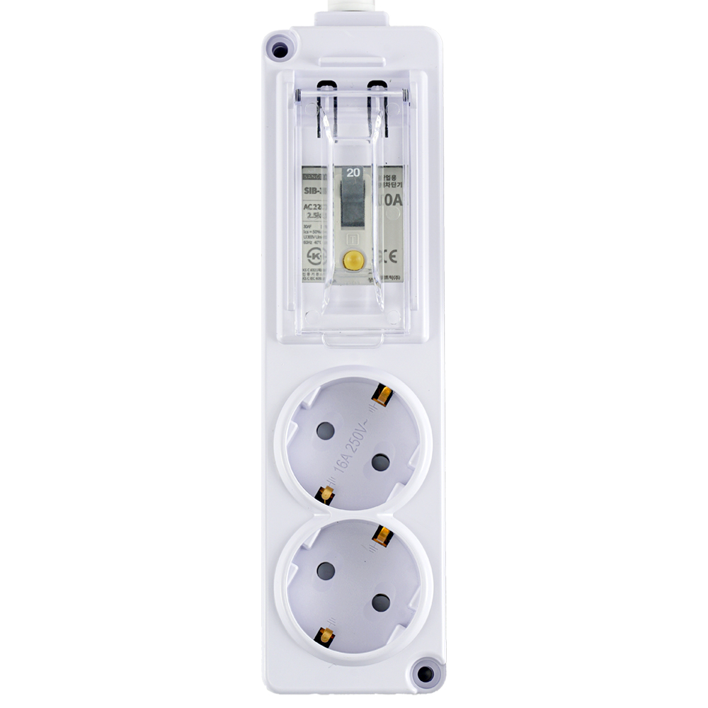 에코파워탭 2구 16A 누전차단 고용량 멀티탭