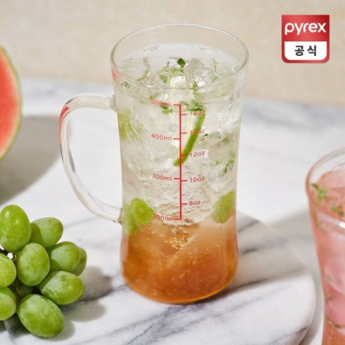 코렐브랜드 코렐 파이렉스 계량 핸들 맥주컵 500ml_이미지