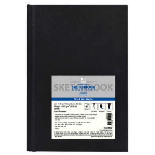 신한화구 프리미엄 스케치북 하드커버 200g (A5)_이미지