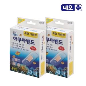 네오메디제약 맘스덤 아쿠아밴드 혼합 대용량 80매 방수 상처밴드_이미지