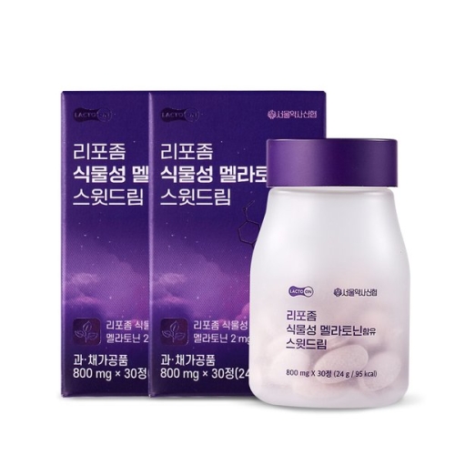 서울약사신협 락토온 리포좀 식물성 멜라토닌 2mg 함유 스윗드림 30정 (2개)_이미지