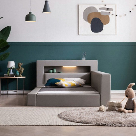 삼익가구 렉스 밸런스 가죽 LED침대 SS (시리우스65T케미컬폼독립)_이미지