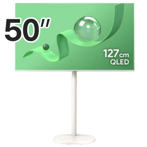 <b>더함</b> 치크 AMG 리얼 화이트 스마트 50 QLED 120HZ 돌비 AI 구글 5.0 이동형 패키지